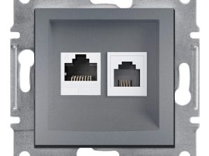 EPH5200162 - Asfora Rj45+Rj11 Cat6 Utp Priz Çelik