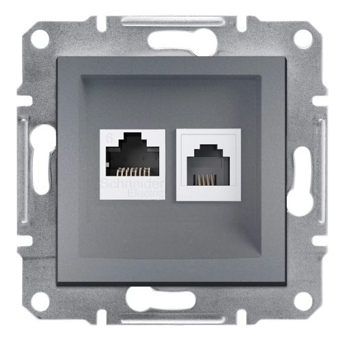 EPH5200162 - Asfora Rj45+Rj11 Cat6 Utp Priz Çelik